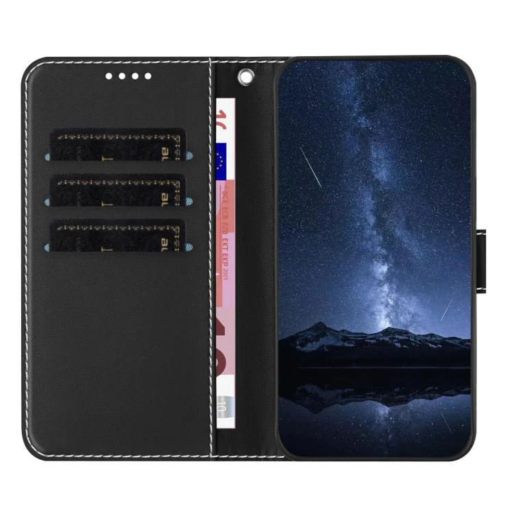 For Xiaomi 17 Pro Max Color Block Card Slots Vegan Leather Phone Case(Black) - Image 3