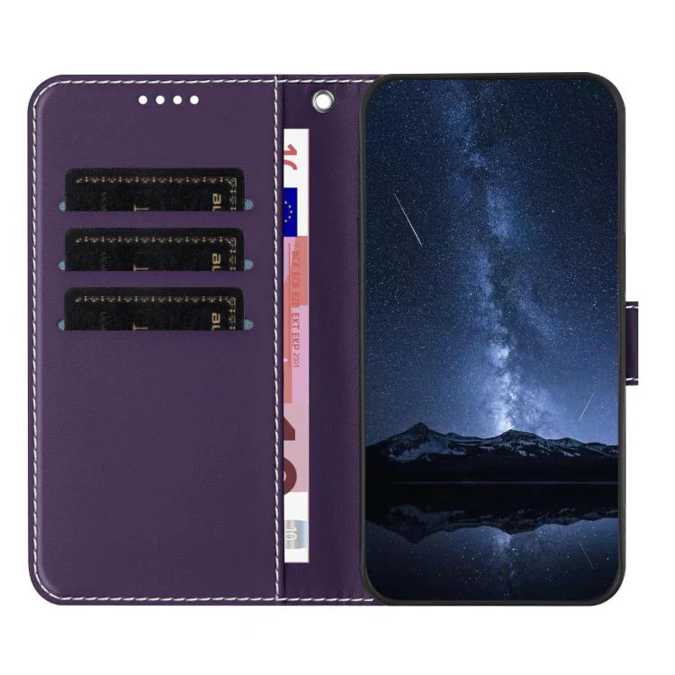 For Xiaomi 17 Pro Max Color Block Card Slots Vegan Leather Phone Case(Purple) - Image 3