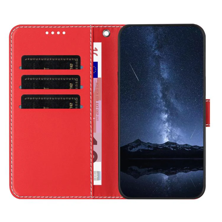 For Xiaomi 17 Pro Max Color Block Card Slots Vegan Leather Phone Case(Red) - Image 3