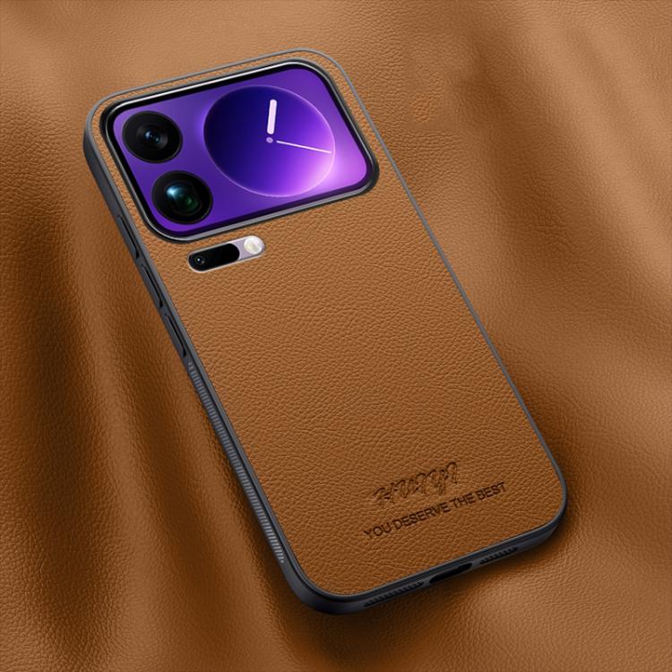For Xiaomi 17 Pro Max HUIYI Leather Magnetic Phone Case(Brown)