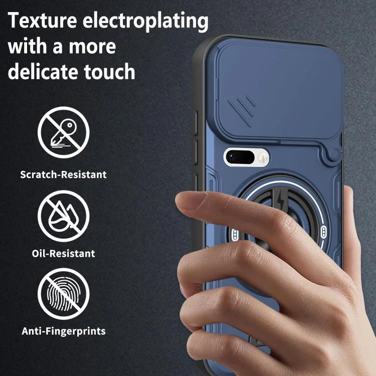 For Xiaomi 17 Pro Max Multifunctional Sliding Camshield Ring Holder Phone Case(Blue) - Image 10