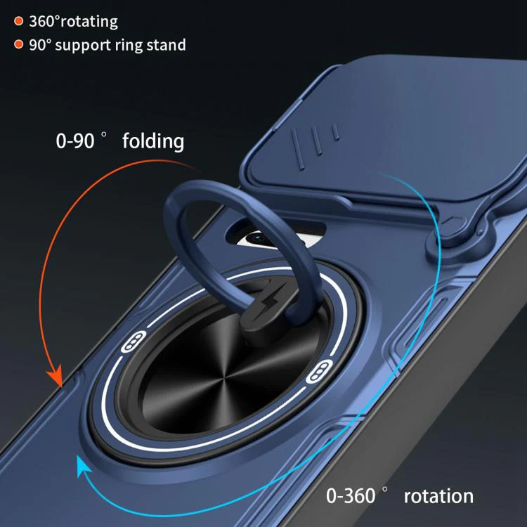 For Xiaomi 17 Pro Max Multifunctional Sliding Camshield Ring Holder Phone Case(Blue) - Image 11