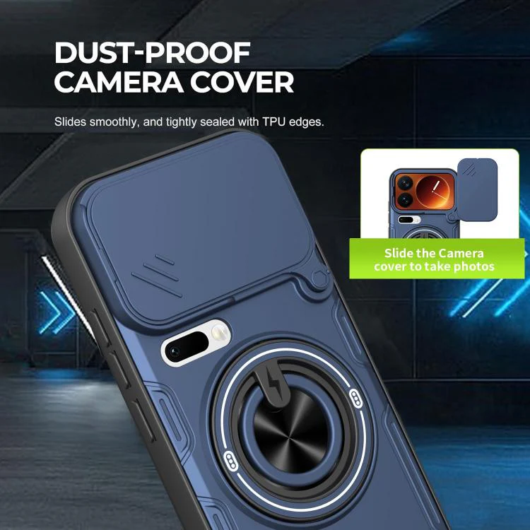 For Xiaomi 17 Pro Max Multifunctional Sliding Camshield Ring Holder Phone Case(Orange) - Image 5