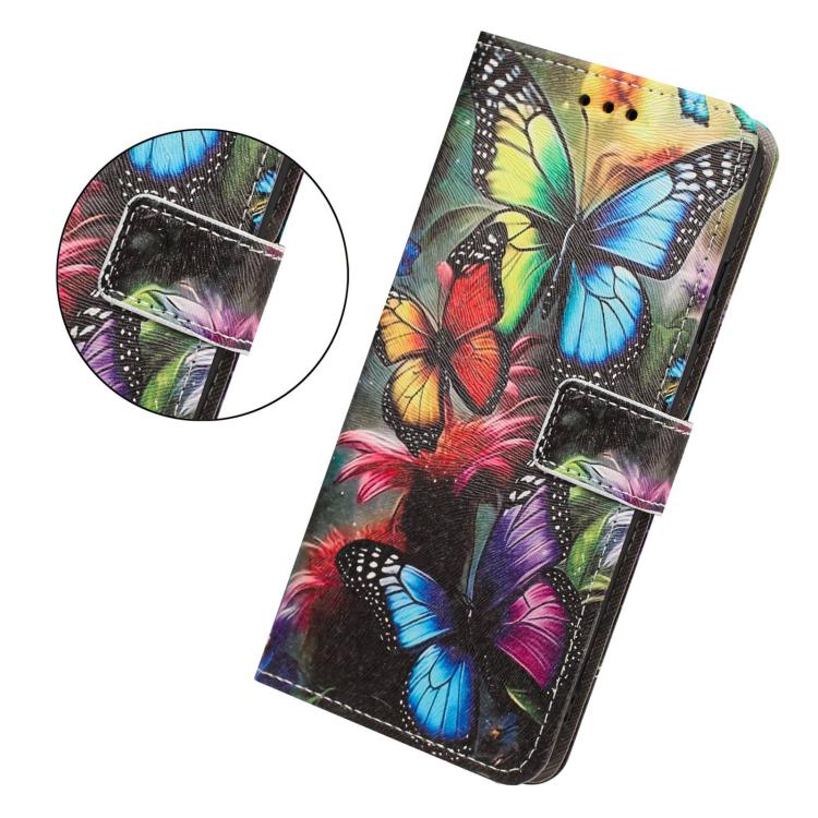 For Xiaomi 17 Pro Max Painted Pattern Vegan Leather Phone Case with Strap(Colorful Butterfly) - Image 4