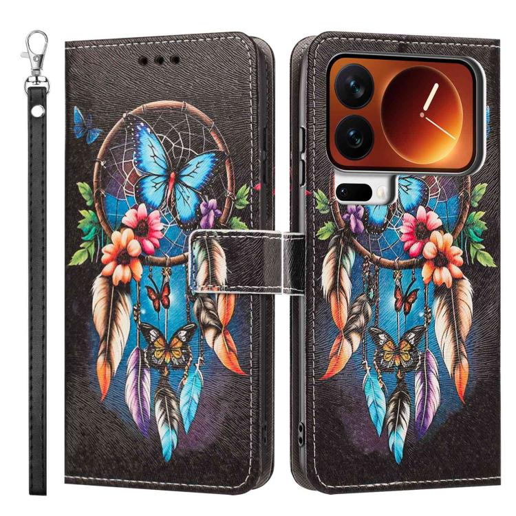 For Xiaomi 17 Pro Max Painted Pattern Vegan Leather Phone Case with Strap(Dreamcatcher) - Image 2