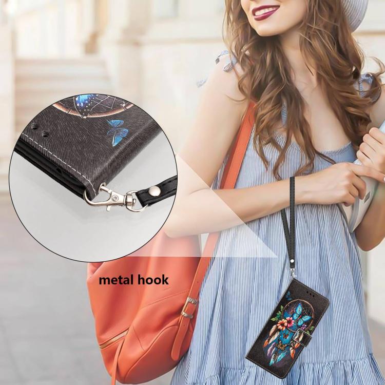 For Xiaomi 17 Pro Max Painted Pattern Vegan Leather Phone Case with Strap(Dreamcatcher) - Image 5