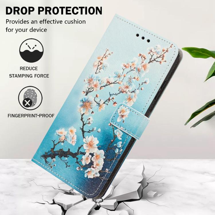 For Xiaomi 17 Pro Max Painted Pattern Vegan Leather Phone Case with Strap(Plum Blossom) - Image 9