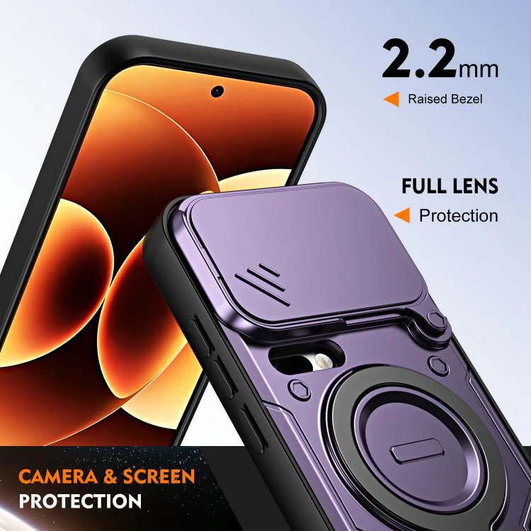 For Xiaomi 17 Pro Max Ring Holder Lens Slide Cover Phone Case(Black) - Image 6