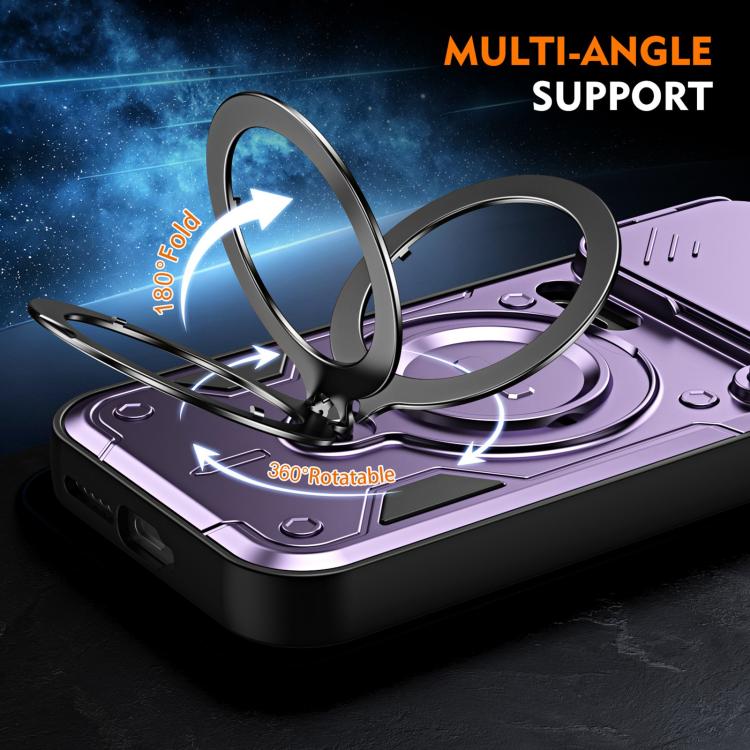 For Xiaomi 17 Pro Max Ring Holder Lens Slide Cover Phone Case(Orange) - Image 3