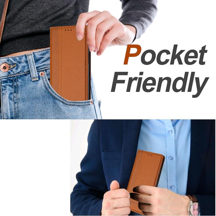 For Xiaomi 17 Pro Max Stitching Design Scratch-Resistant Vegan Leather Phone Case(Brown) - Image 5
