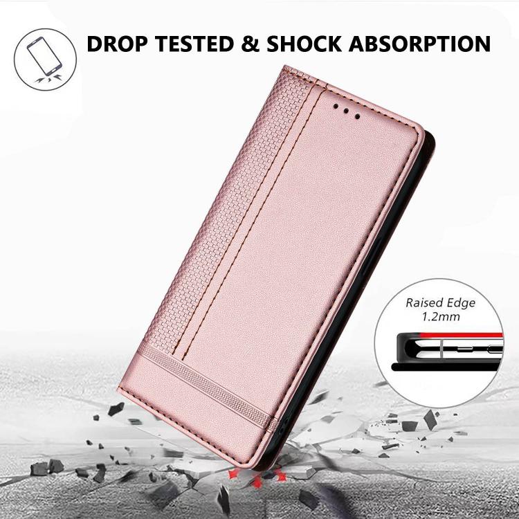 For Xiaomi 17 Pro Max Stitching Design Scratch-Resistant Vegan Leather Phone Case(Rose Gold) - Image 7