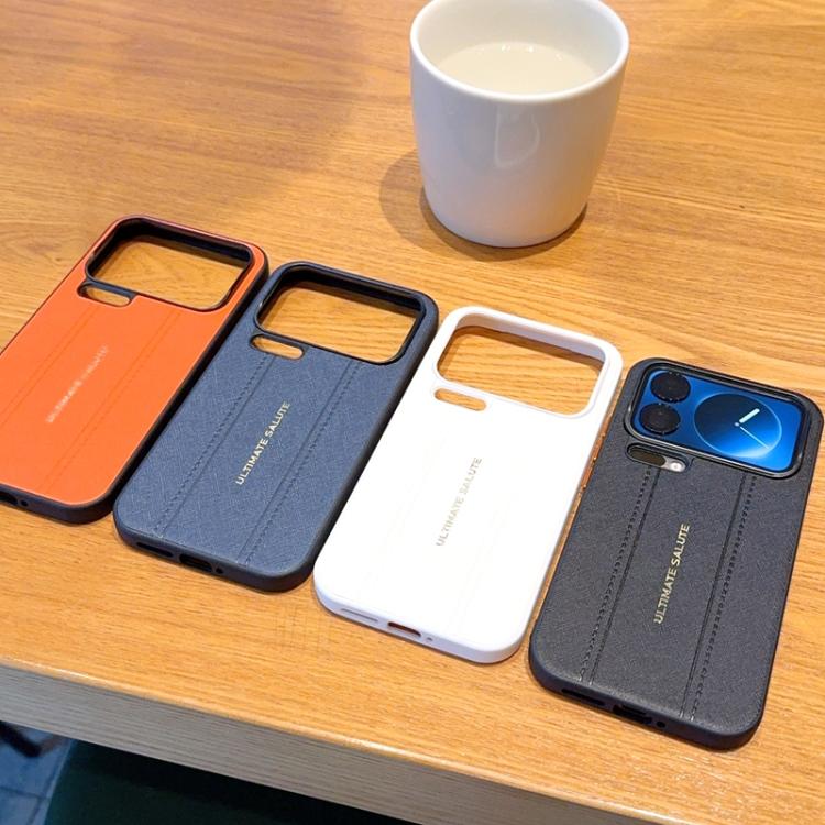 For Xiaomi 17 Pro Metal Camera Lens Frame Buttons Vegan Leather Phone Case(Orange) - Image 5