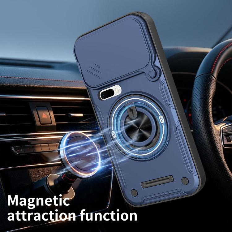 For Xiaomi 17 Pro Multifunctional Sliding Camshield Ring Holder Phone Case(Blue) - Image 3
