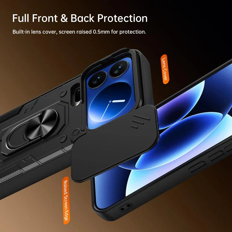 For Xiaomi 17 Pro Nanshan Armor Sliding Camshield Ring Holder Phone Case(Black) - Image 7