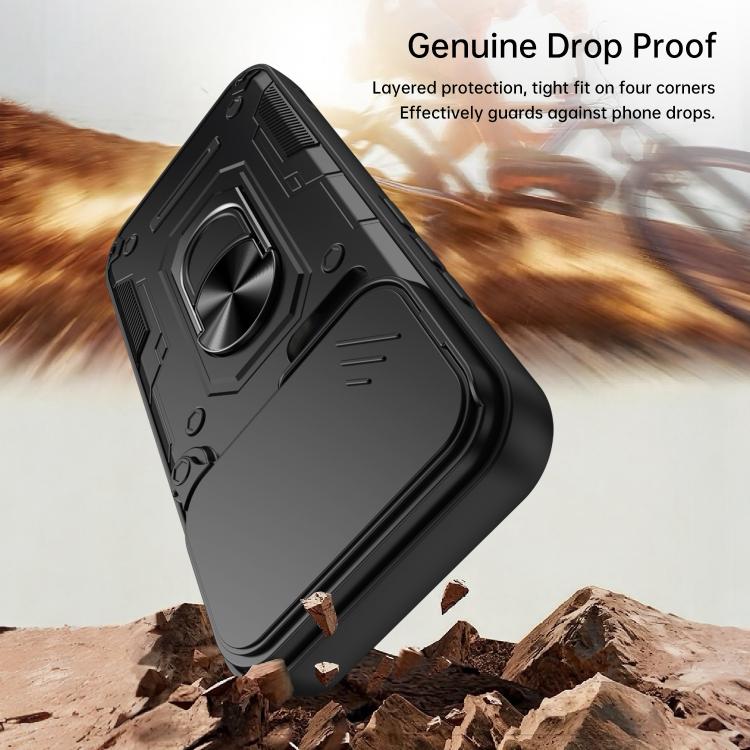 For Xiaomi 17 Pro Nanshan Armor Sliding Camshield Ring Holder Phone Case(Black) - Image 9
