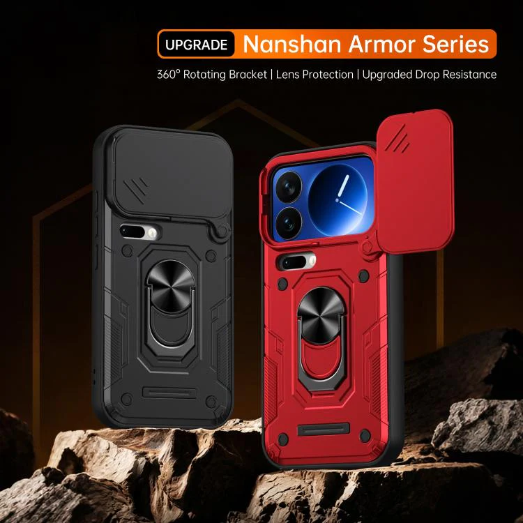 For Xiaomi 17 Pro Nanshan Armor Sliding Camshield Ring Holder Phone Case(Purple) - Image 2