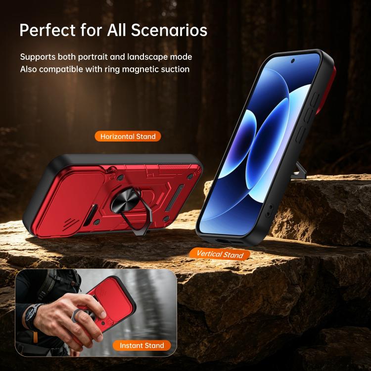 For Xiaomi 17 Pro Nanshan Armor Sliding Camshield Ring Holder Phone Case(Purple) - Image 4