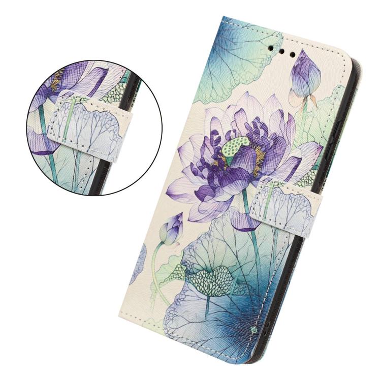 For Xiaomi 17 Pro Painted Pattern Vegan Leather Phone Case with Strap(Purple Lotus) - Image 4