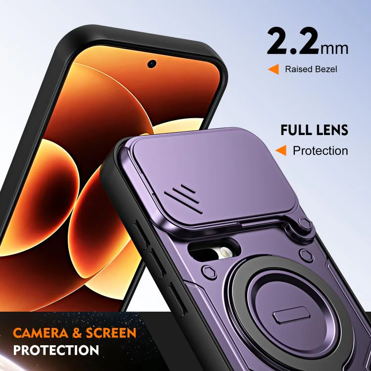 For Xiaomi 17 Pro Ring Holder Lens Slide Cover Phone Case(Blue) - Image 6
