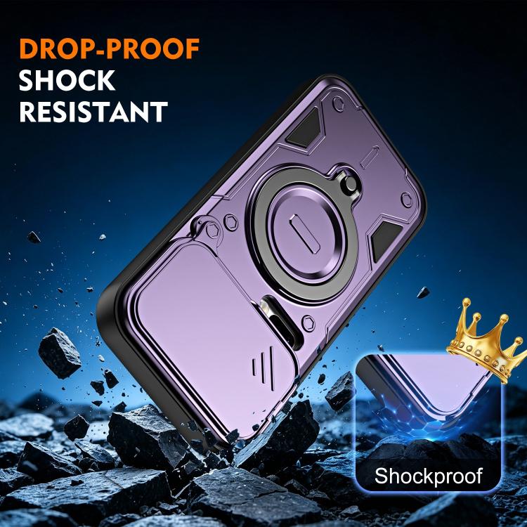 For Xiaomi 17 Pro Ring Holder Lens Slide Cover Phone Case(Purple) - Image 8
