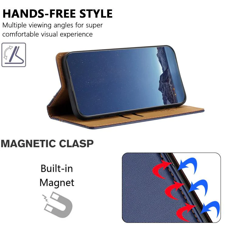 For Xiaomi 17 Pro Stitching Design Scratch-Resistant Vegan Leather Phone Case(Blue) - Image 4