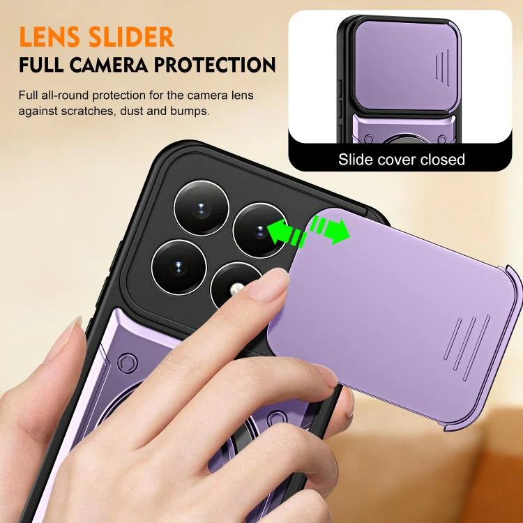 For Xiaomi 17 Ring Holder Lens Slide Cover Phone Case(Black) - Image 5