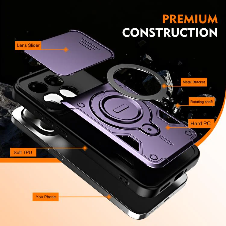For Xiaomi 17 Ring Holder Lens Slide Cover Phone Case(Black) - Image 7