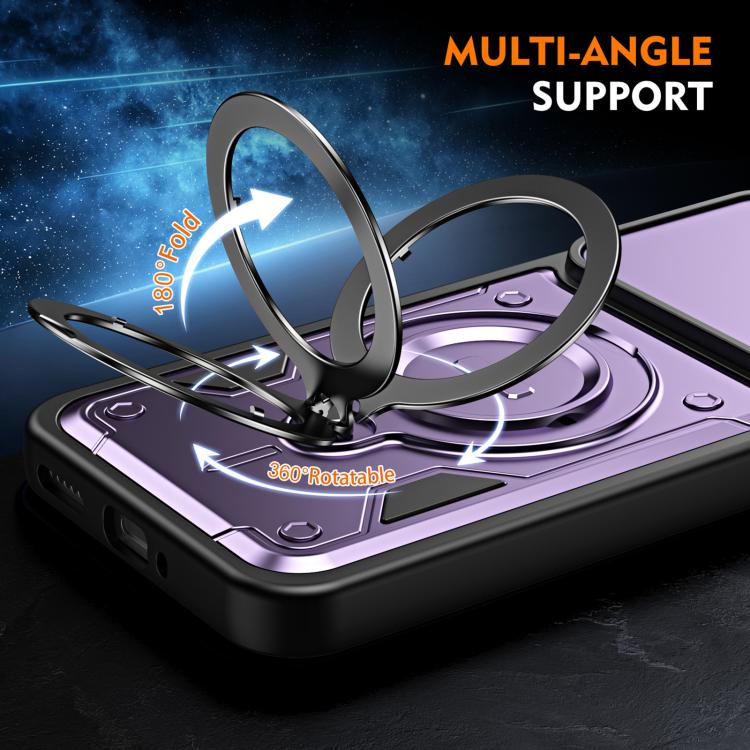 For Xiaomi 17 Ring Holder Lens Slide Cover Phone Case(Blue) - Image 3
