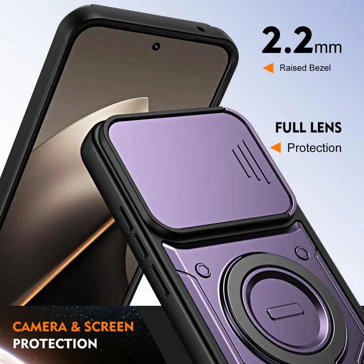 For Xiaomi 17 Ring Holder Lens Slide Cover Phone Case(Blue) - Image 6