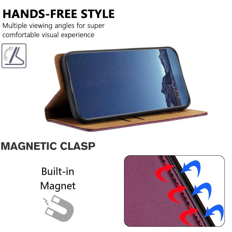 For Xiaomi 17 Stitching Design Scratch-Resistant Vegan Leather Phone Case(Purple) - Image 4