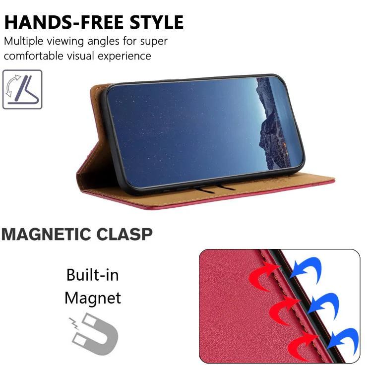 For Xiaomi 17 Stitching Design Scratch-Resistant Vegan Leather Phone Case(Red) - Image 4