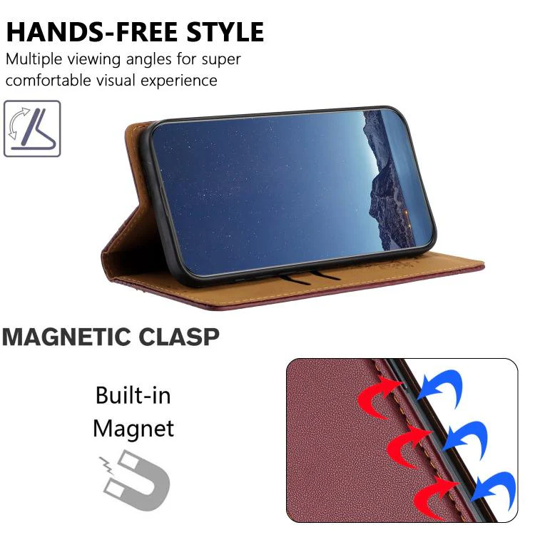For Xiaomi 17 Stitching Design Scratch-Resistant Vegan Leather Phone Case(Wine Red) - Image 4