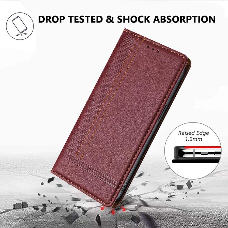 For Xiaomi 17 Stitching Design Scratch-Resistant Vegan Leather Phone Case(Wine Red) - Image 7