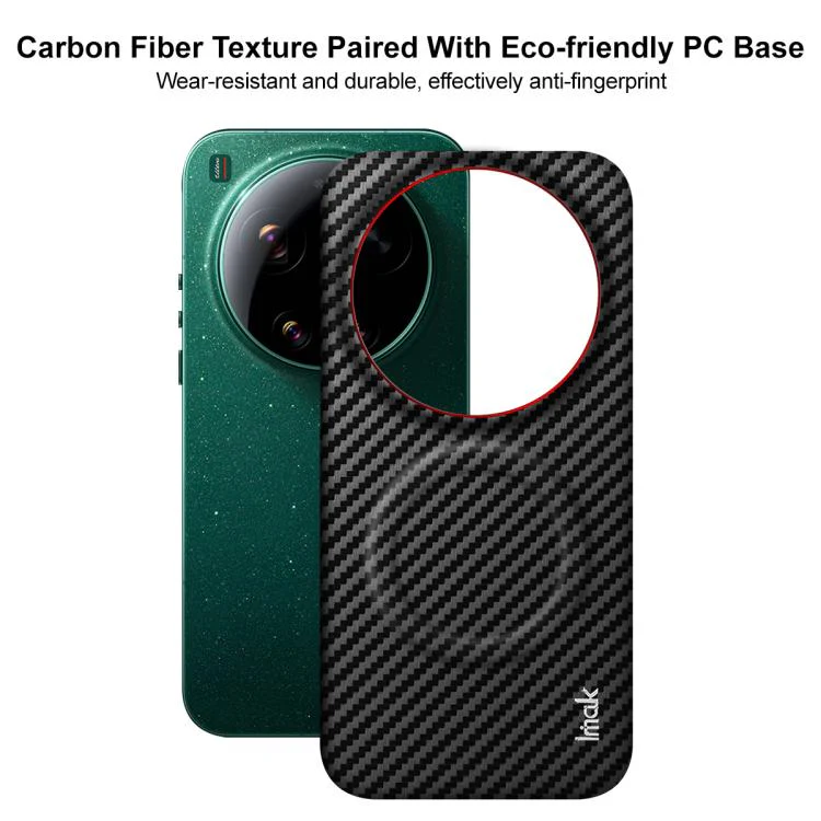 For Xiaomi 17 Ultra by Leica imak Ruiyi Series Red Ring Carbon Fiber Texture Magnetic Phone Case(Black) - Image 5