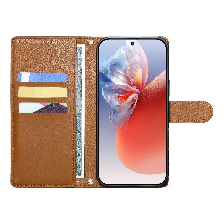 For Xiaomi 17 Ultra Cute Cats Magnetic Closure Vegan Leather Phone Case with Strap(Brown) - Image 5