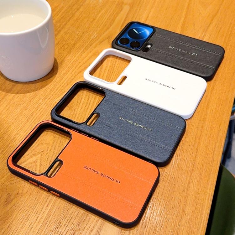 For Xiaomi 17 Ultra Metal Camera Lens Frame Buttons Vegan Leather Phone Case(Blue) - Image 6