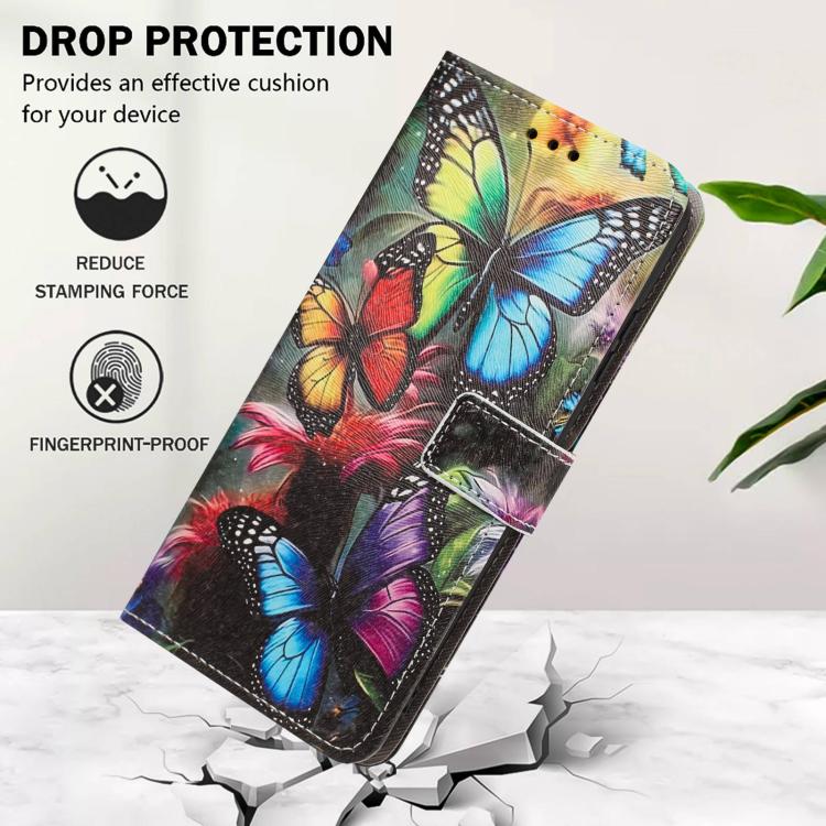 For Xiaomi 17 Ultra Painted Pattern Vegan Leather Phone Case with Strap(Colorful Butterfly) - Image 9