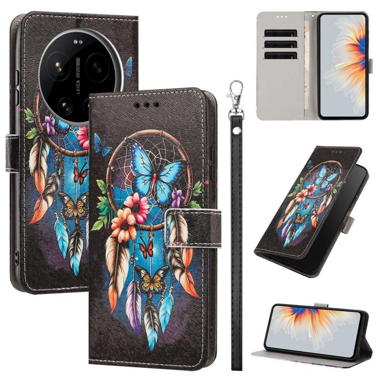 For Xiaomi 17 Ultra Painted Pattern Vegan Leather Phone Case with Strap(Dreamcatcher)