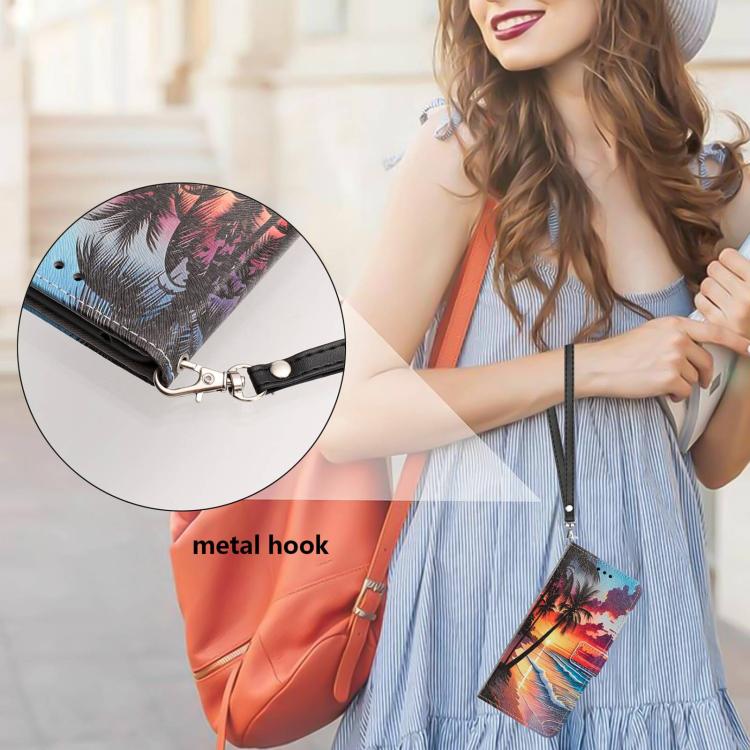 For Xiaomi 17 Ultra Painted Pattern Vegan Leather Phone Case with Strap(Hawaii) - Image 5
