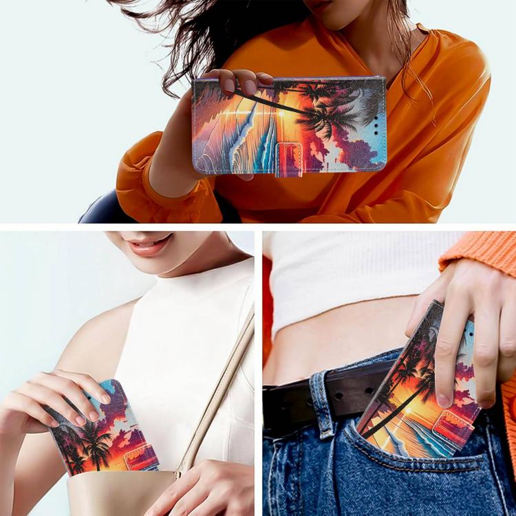 For Xiaomi 17 Ultra Painted Pattern Vegan Leather Phone Case with Strap(Hawaii) - Image 8