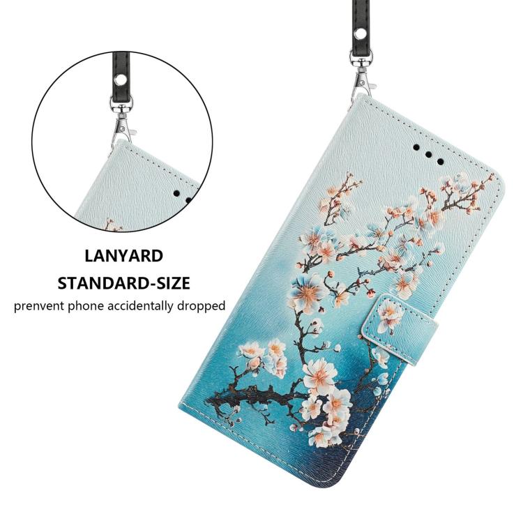 For Xiaomi 17 Ultra Painted Pattern Vegan Leather Phone Case with Strap(Plum Blossom) - Image 3