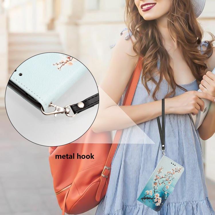 For Xiaomi 17 Ultra Painted Pattern Vegan Leather Phone Case with Strap(Plum Blossom) - Image 5