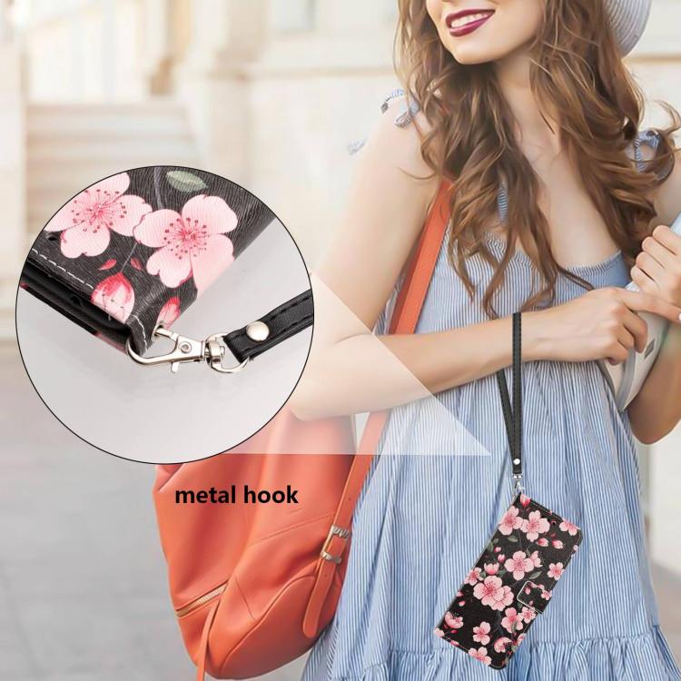 For Xiaomi 17 Ultra Painted Pattern Vegan Leather Phone Case with Strap(Sakura) - Image 5