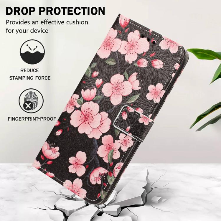 For Xiaomi 17 Ultra Painted Pattern Vegan Leather Phone Case with Strap(Sakura) - Image 9