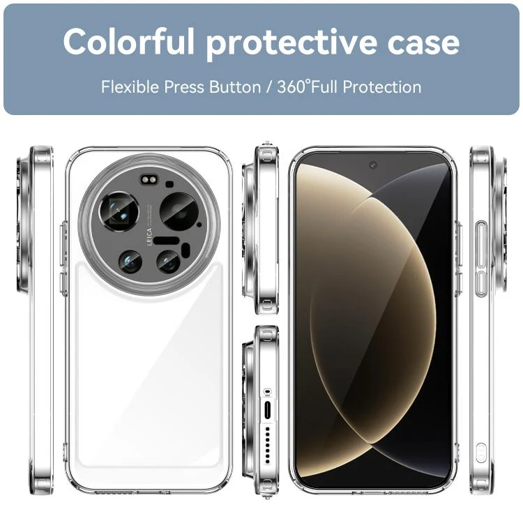 For Xiaomi 17 Ultra WANLONFENG Electroplated Buttons TPU Acrylic Phone Case with Screen Protector(Transparent) - Image 2