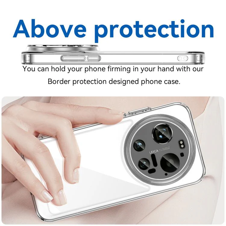 For Xiaomi 17 Ultra WANLONFENG Electroplated Buttons TPU Acrylic Phone Case with Screen Protector(Transparent) - Image 4