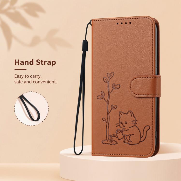 For Xiaomi 17 Ultra YX0014 Cat Watering Tree Buckle Vegan Leather Phone Case with Lanyard(Coffee Brown) - Image 8