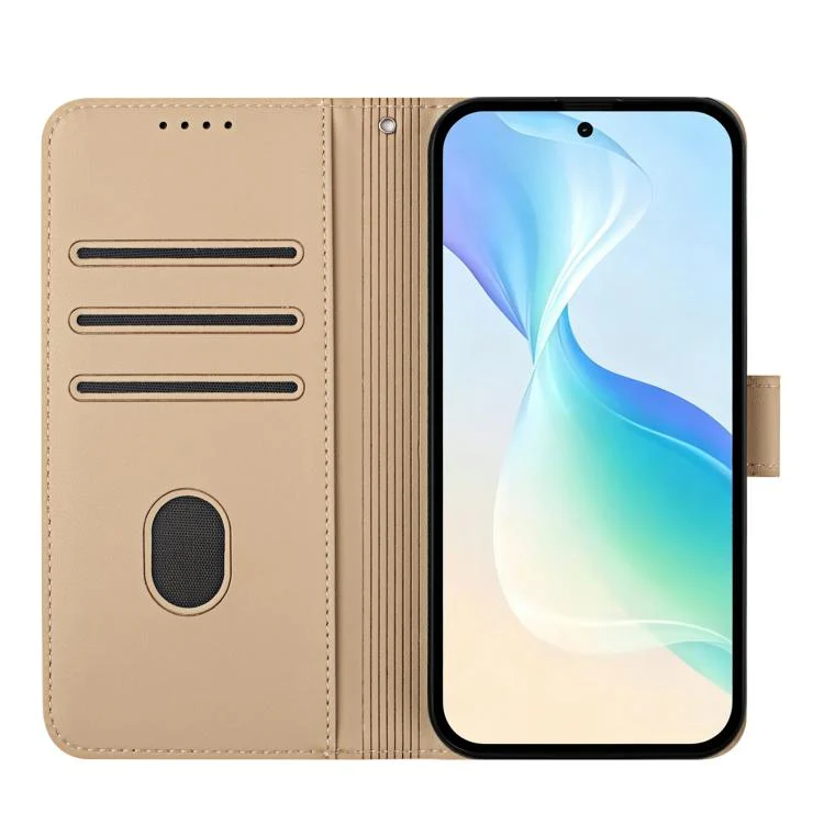 For Xiaomi 17 Ultra YX0014 Cat Watering Tree Buckle Vegan Leather Phone Case with Lanyard(Gold) - Image 3
