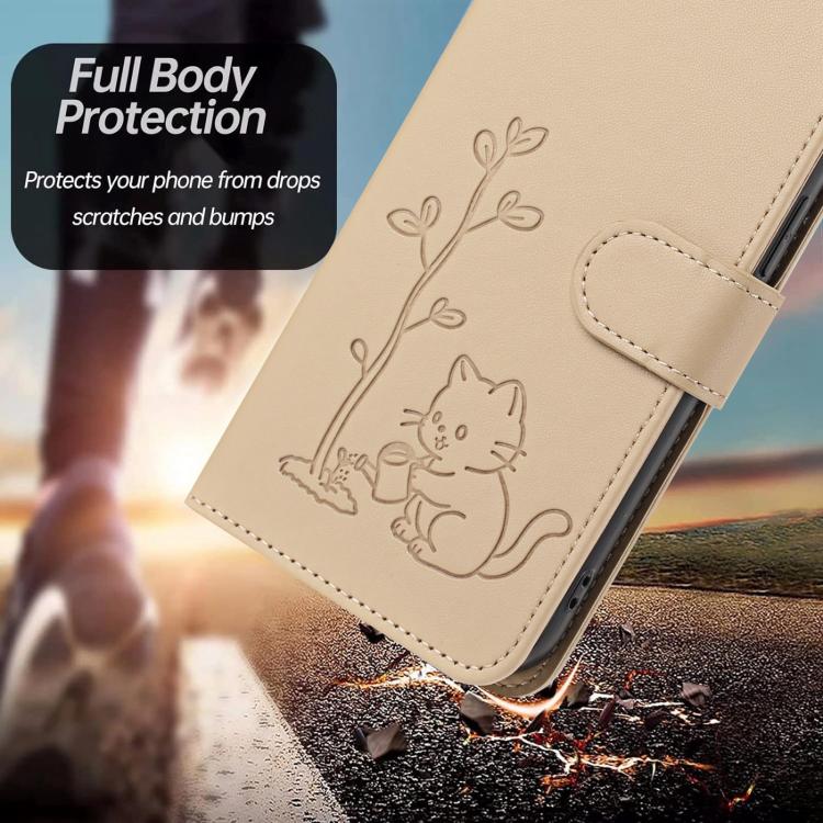 For Xiaomi 17 Ultra YX0014 Cat Watering Tree Buckle Vegan Leather Phone Case with Lanyard(Gold) - Image 7
