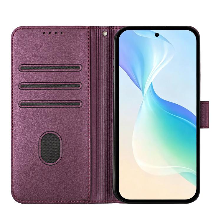 For Xiaomi 17 Ultra YX0014 Cat Watering Tree Buckle Vegan Leather Phone Case with Lanyard(Purple) - Image 3